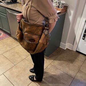 Vintage Distressed Full Grain Leather Sling Bag